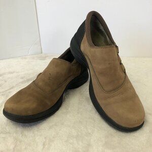 Merrell Women's Topo Twist Stone Suede Leather Slip On Loafer Shoe Size 8